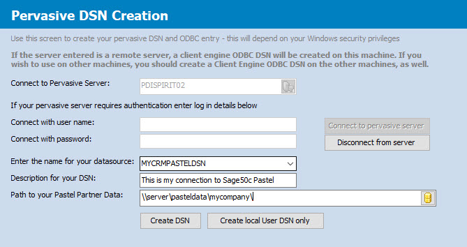 Pervasive_DSN_Create